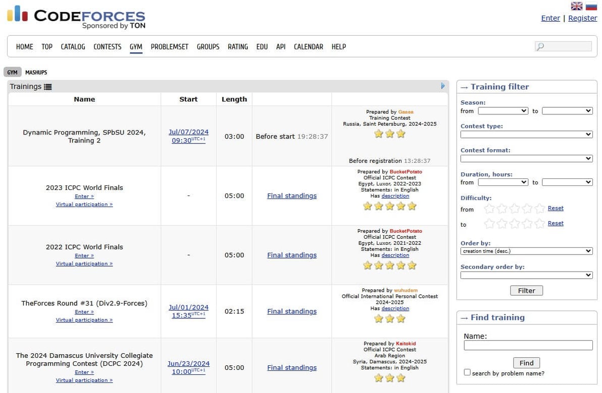 Codeforces challenges