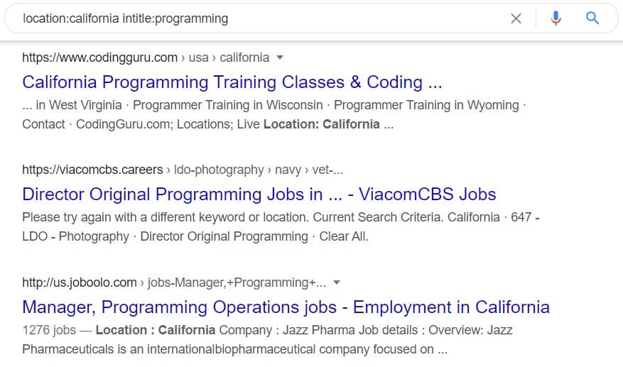 Programming in California