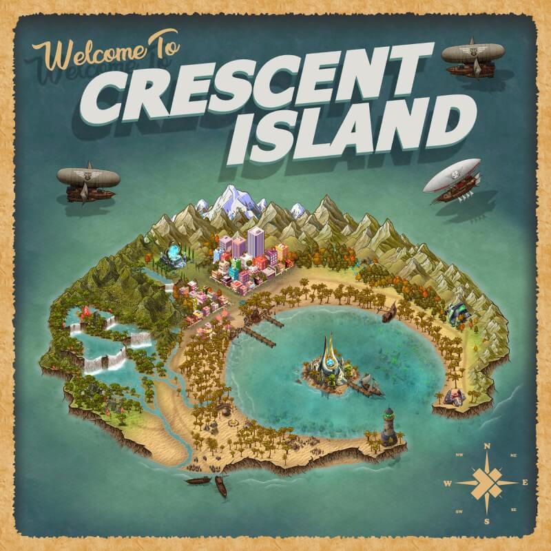 a map of Crescent island