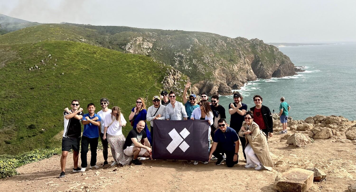 X-Teamers standing at Cabo da Roca, the westernmost point of mainland Europe
