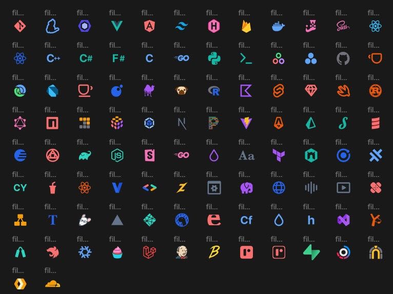 A list of icons from Symbols