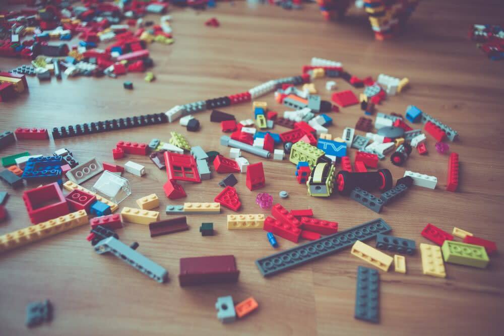A floor full of Lego blocks