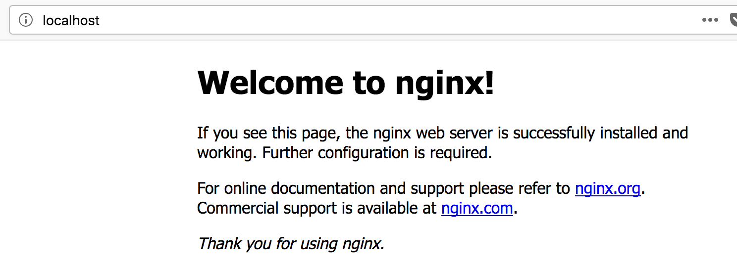 web page with 'Welcome to nginx!' message