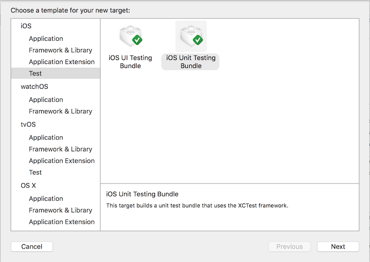 Adding a new Unit Test Bundle