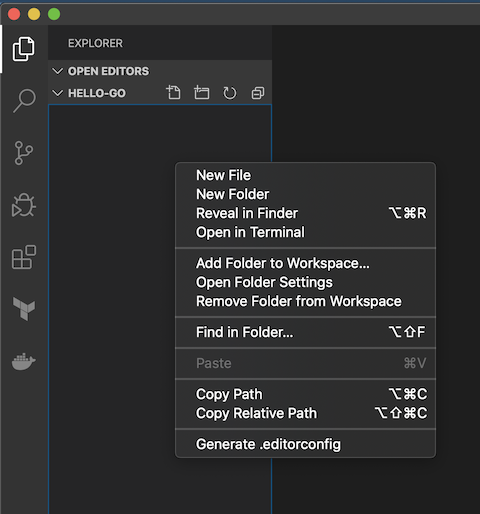 visual studio code new file screen