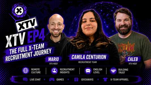 XTV Episode 4: The Full X-Team Recruitment Journey, with hosts Mario and Caleb and guest Camila Centurion from the recruitment team